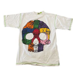 Vintage Y2k T Shirt Skull Monkey See Monkey do Size XL